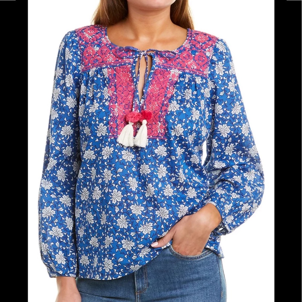J Crew Embroidered Blouse